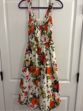 Anthropologie Floral A-line Midi Dress 6
